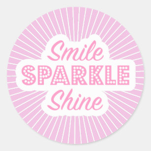 Smile Sparkle Shine Classic Round Sticker