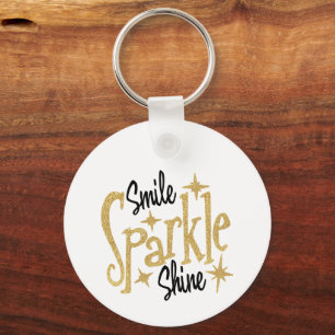 Smile Sparkle Shine Inspirational Key Ring