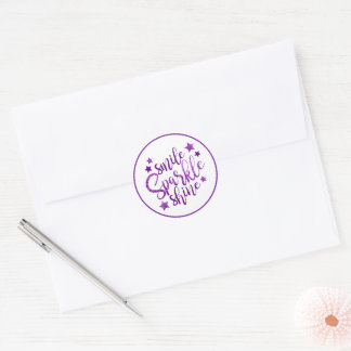 Smile Sparkle Shine Purple Sticker