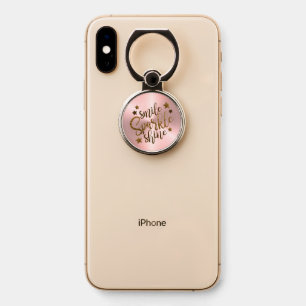 Smile Sparkle Shine Rose Gold Phone Ring Stand