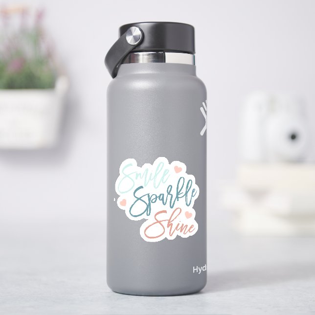 Smile Sparkle Shine Waterproof Sticker (HydroFlask)