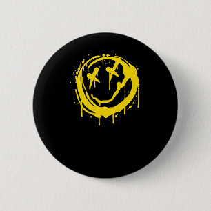 Smile Spray Art Sticker 6 Cm Round Badge