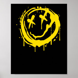 Smile Spray Art Sticker Poster