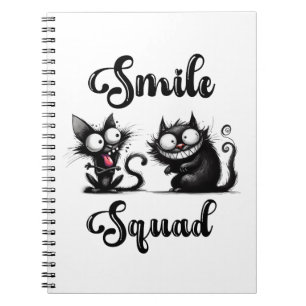 Smile Squad with Funny Cats Design Notebook