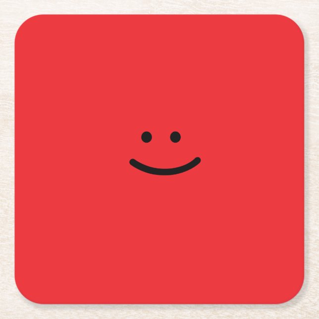 SMILE :) SQUARE PAPER COASTER (Front)