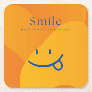 Smile Square Paper Coaster