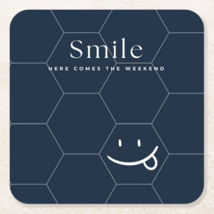 Smile Square Paper Coaster