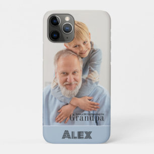 Smile, Strength, Grandpa Custom Photo Block iPhone 11 Pro Case