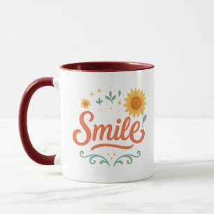 Smile Sunflower Coffee Mug   Positive Vibes 