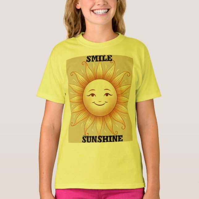 Smile Sunshine – Cute Happy Sun T-Shirt (Front)