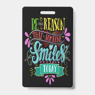 Smile Tag with Lanyard - See Back ID Badge