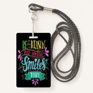Smile Tag with Lanyard - See Back ID Badge