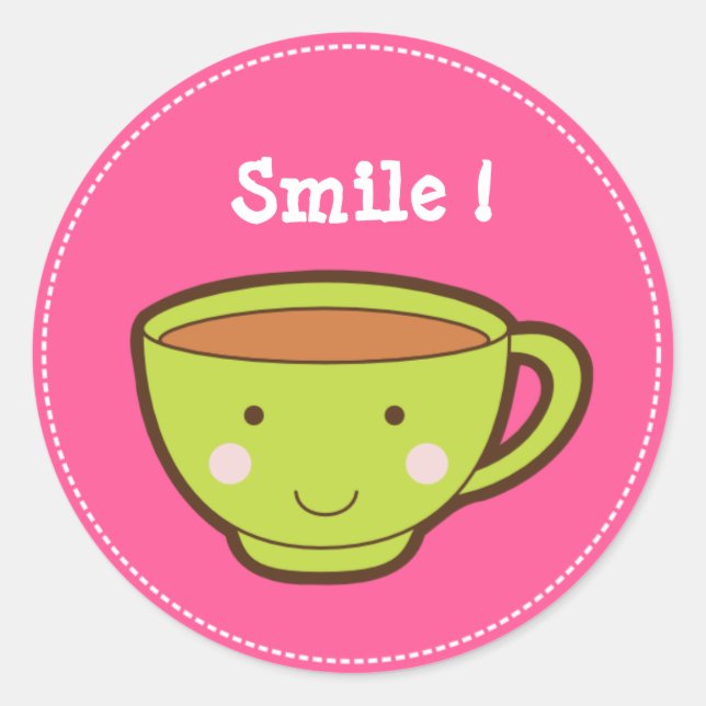 Smile ! Tea Cup Stickers (Front)