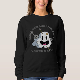 Smile Through the Pain Emo Sad Broken Heart Break  Sweatshirt