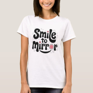 "Smile to Mirror T-Shirt Pink Accents