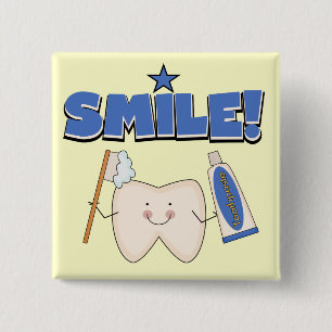 SMILE - Tooth T-shirts and Gifts 15 Cm Square Badge