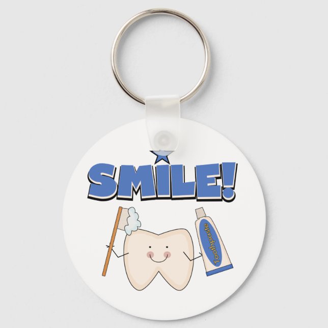 SMILE - Tooth T-shirts and Gifts Key Ring (Front)