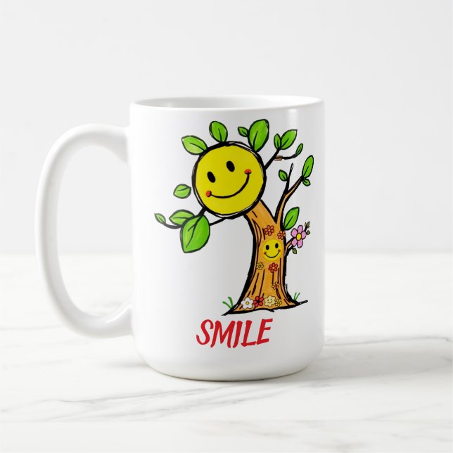"Smile Tree" Positive Vibes  Coffee Mug (Left)