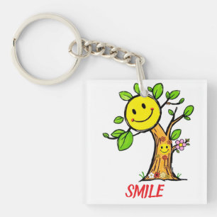 "Smile Tree" Positive Vibes  Key Ring