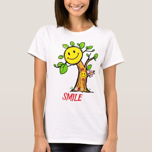 "Smile Tree" Positive Vibes  T-Shirt (Front)