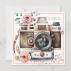 Smile | Vintage Camera Birthday Photo Card