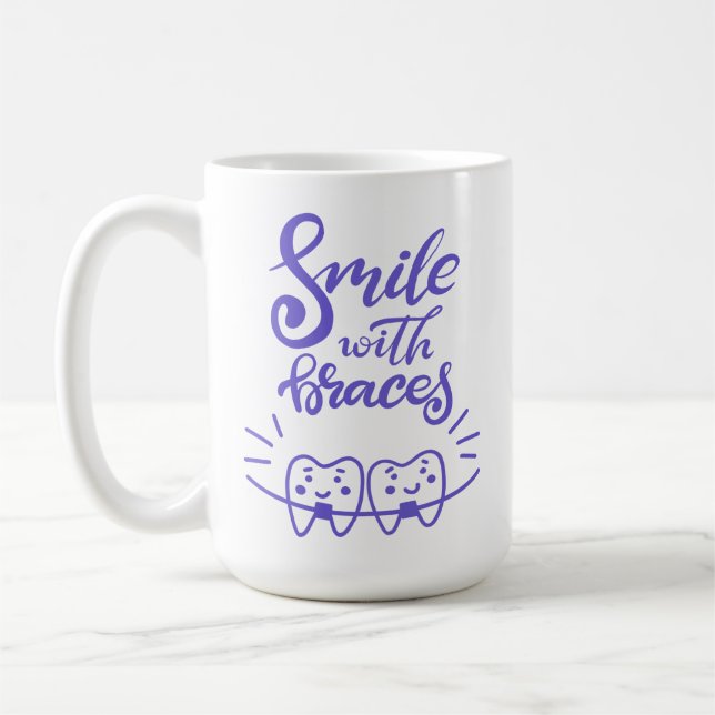 Smile With Braces | Smiling Teeth Coffee Mug (Left)