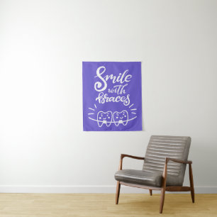 Smile With Braces Smiling Teeth Tapestry