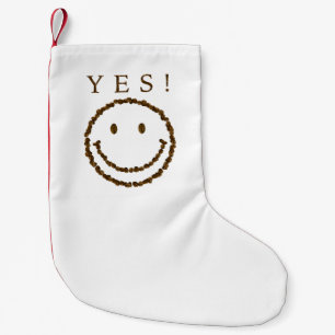 Smile with Coffee Beans Small Christmas Stocking