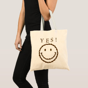 Smile with Coffee Beans Tote Bag