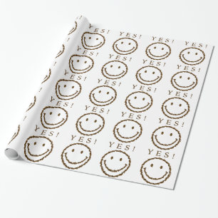 Smile with Coffee Beans Wrapping Paper