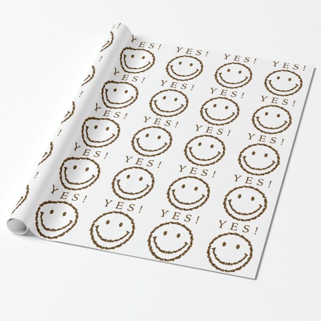 Smile with Coffee Beans Wrapping Paper (Unrolled)