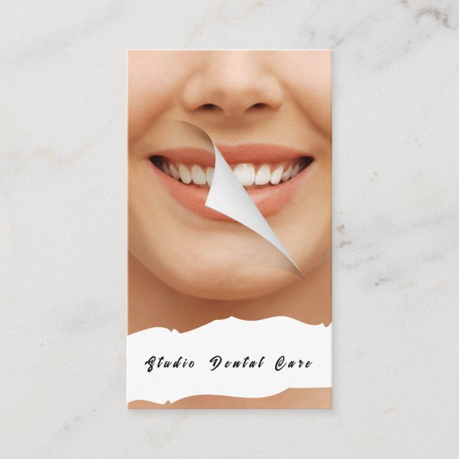 Smile Woman Healthy White Teeth Dental Business Ca Business Card (Front)