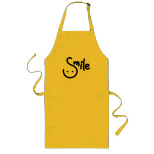 Smile writing long apron