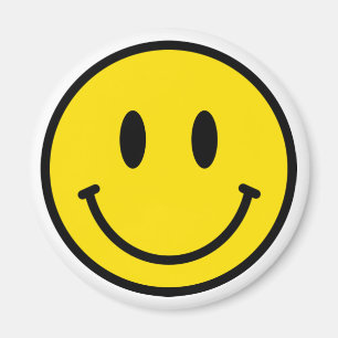 Smile Yellow Red Black White Happy Face Emoji Magnet