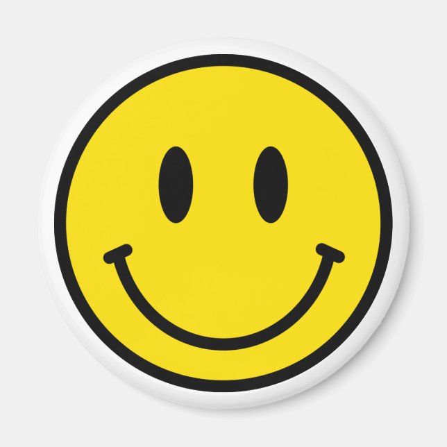 Smile Yellow Red Black White Happy Face Emoji Magnet (Front)