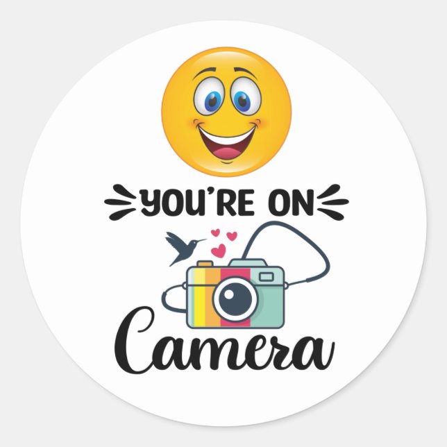 Smile! You Are On Camera   Classic Round Sticker (Front)