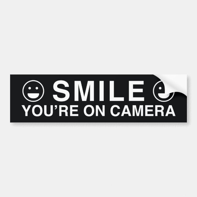 Smile You’re On Camera Bumper Sticker (Front)