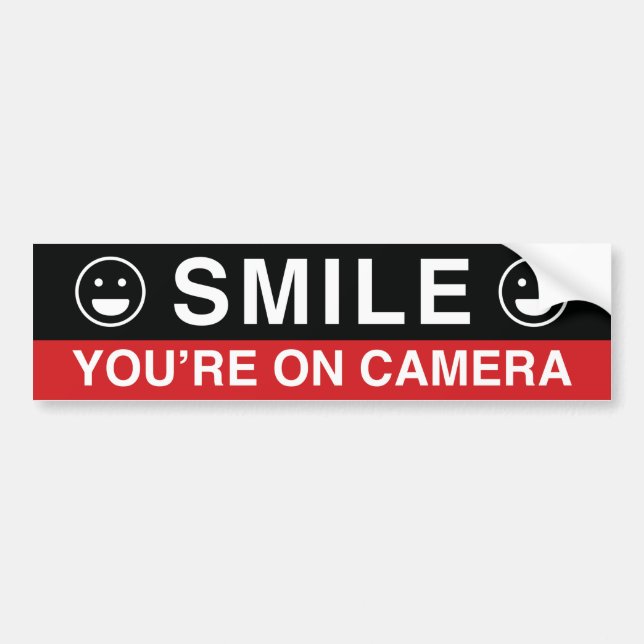 Smile You’re On Camera Bumper Sticker (Front)
