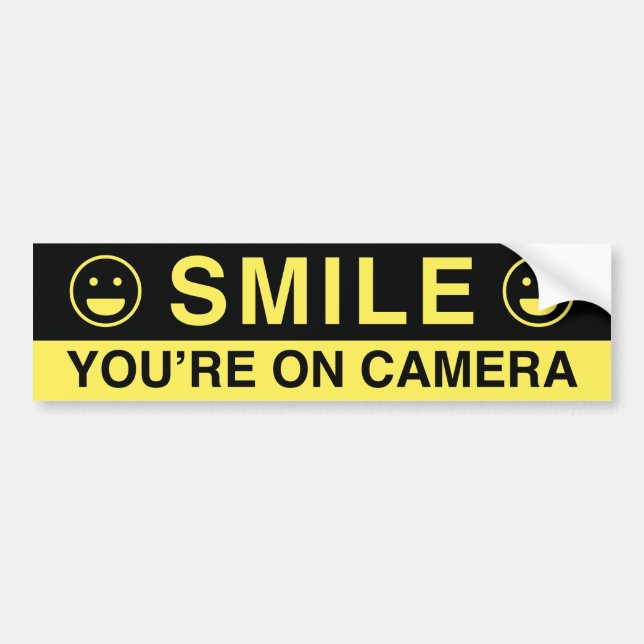 Smile You’re On Camera Bumper Sticker (Front)