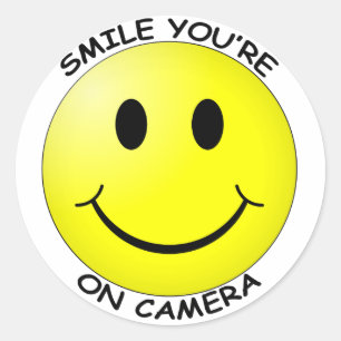 Smile You're On Camera Round Sticker