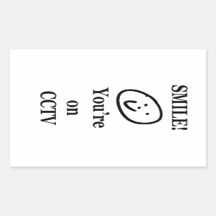 Smile! You're on CCTV Rectangular Sticker