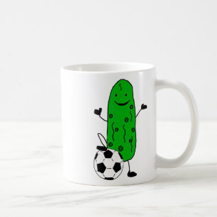 Smilealottees Funny Dill Pickle Playing Soccer Coffee Mug