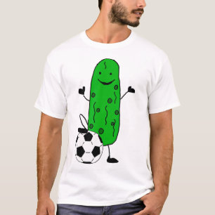 Smilealottees Funny Dill Pickle Playing Soccer T-Shirt