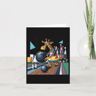 Smilefuntees Funny Giraffe Bowling Sports Cartoon Card