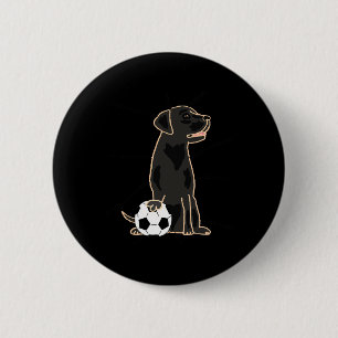 Smilenowtees Funny Labrador Retriever Playing Socc 6 Cm Round Badge
