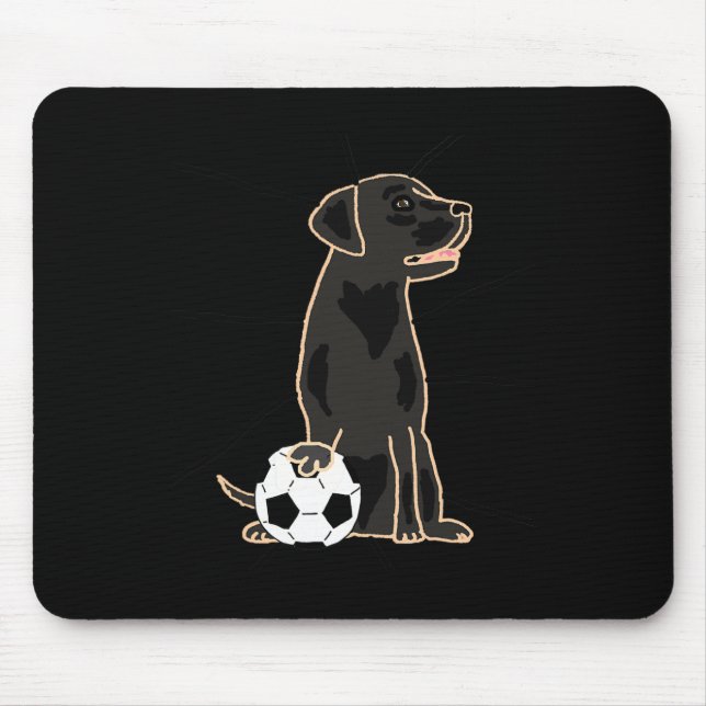 Smilenowtees Funny Labrador Retriever Playing Socc Mouse Pad (Front)