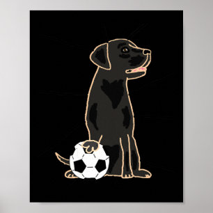 Smilenowtees Funny Labrador Retriever Playing Socc Poster