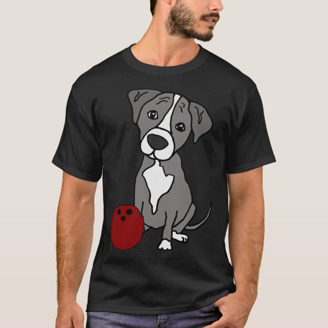 Smilenowteesa  Greyhound Pitbull Dog Bowling T-Shirt (Front)