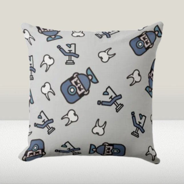 Smiles All Around – Dentist-Themed Throw Pillow (Creator Uploaded)
