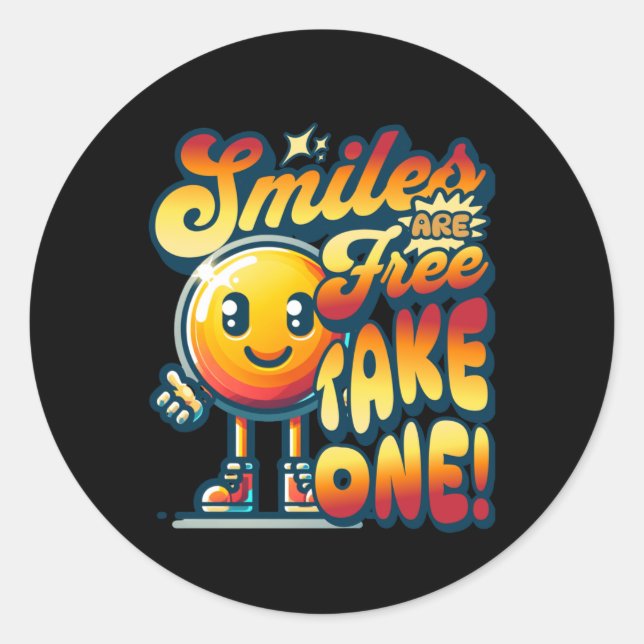 Smiles Are Free – Spread Happiness Sticker  (Front)